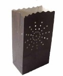 Black Lantern Candle Paper Bags - Sun Ray Aboriginal Dots Design - Party Decoration - 10 Pack